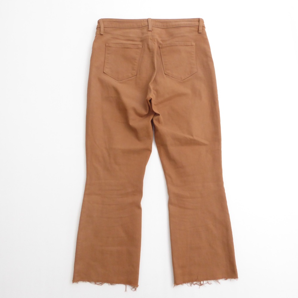 L'AGENCE Womens Kendra High Rise Cropped Flare Coated Denim Jeans Java Brown 32 - Picture 5 of 10